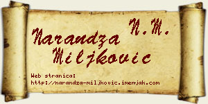 Narandža Miljković vizit kartica